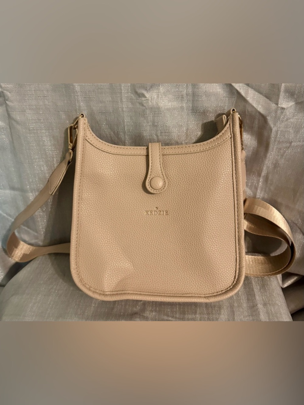 New Kedzie Bella Vegan Leather Crossbody Bag in Cream